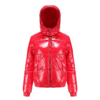 Glänzende Wasserabweisende Thermo Komfort Winterjacke Damen | EB