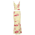Damen Elegantes Blumenkleid mit schmaler Silhouette und Spaghetti-Trägern EB
