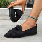 Damen Ballerinas mit großem Schleifendetail EB 1780917992