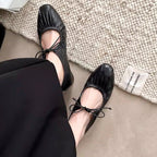 Damen Ballerina-Schuhe mit elastischem Riemen und verspieltem Schleifendetail EB