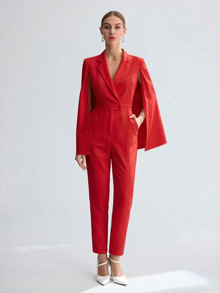 Eleganter Damen-Jumpsuit mit Cape-Detail