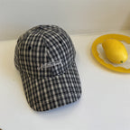 Karierte Baumwoll-Baseballcap für Herren