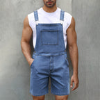 Herren Denim Latzshorts mit Taschen