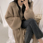 Damen Grober Strickcardigan mit offener Front und lässigem Schnitt EB