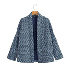 Damen Kimono-Jacke mit elegantem Muster und lockerer Passform EB