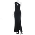 Damen Elegantes Maxikleid mit asymmetrischem Schnitt und Raffung EB