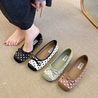 Damen Ballerinas mit verspieltem Punktedesign und zierlichem Schleifenakzent EB