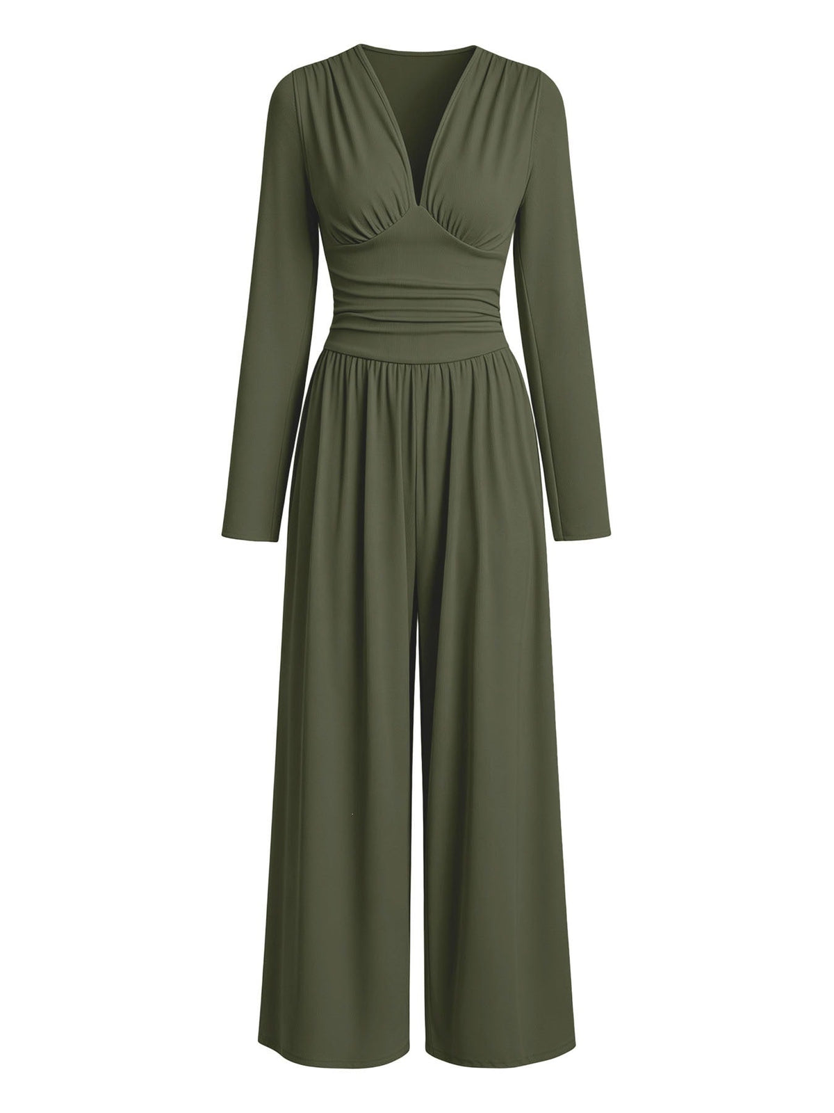 Eleganter V-Ausschnitt-Jumpsuit mit Wickeltaille