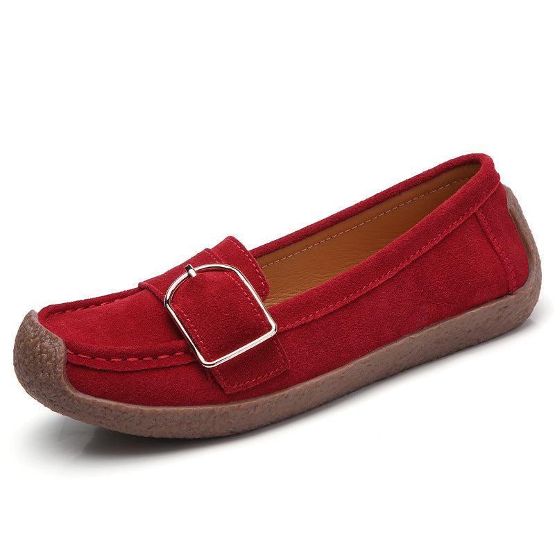 Damen Bequeme Mokassins mit eleganter Schnalle EB