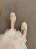 Damen luftige Sommer Slipper mit handgearbeiteter Häkelstruktur EB