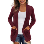 Damen Langärmliger Strickmantel EB