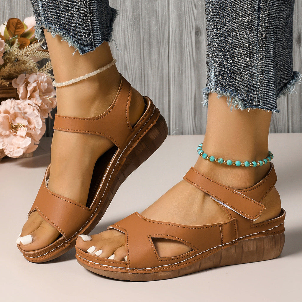 Damen bequeme Riemchen-Sandalen mit anatomischem Fußbett EB