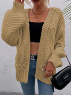 Damen Grober Strickcardigan mit tiefen Taschen und lässigem Schnitt EB
