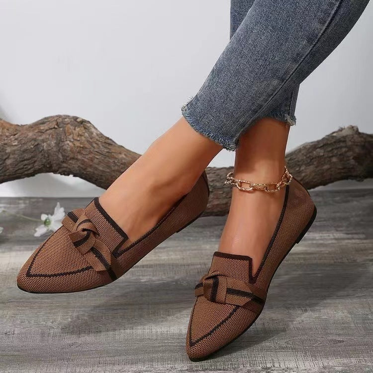 Damen bequeme Slip-On Mokassins mit modischen Details EB