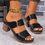 Damen bequeme Absatzsandalen mit atmungsaktiven Riemen und stabiler Laufsohle EB