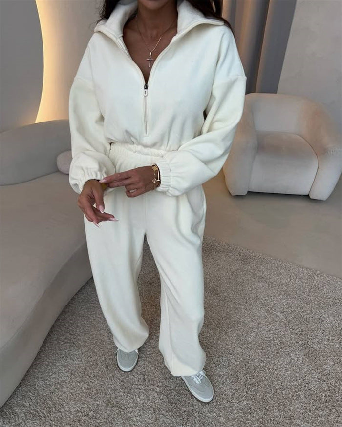 Eleganter Lounge-Overall mit Stehkragen