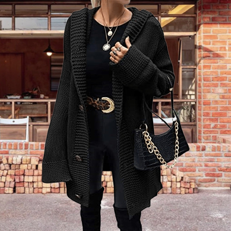 Damen Grober Strickcardigan mit weitem Schnitt und tiefen Taschen EB