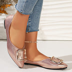 Damen elegante Ballerinas mit Dekorativem Schmuckdetail EB