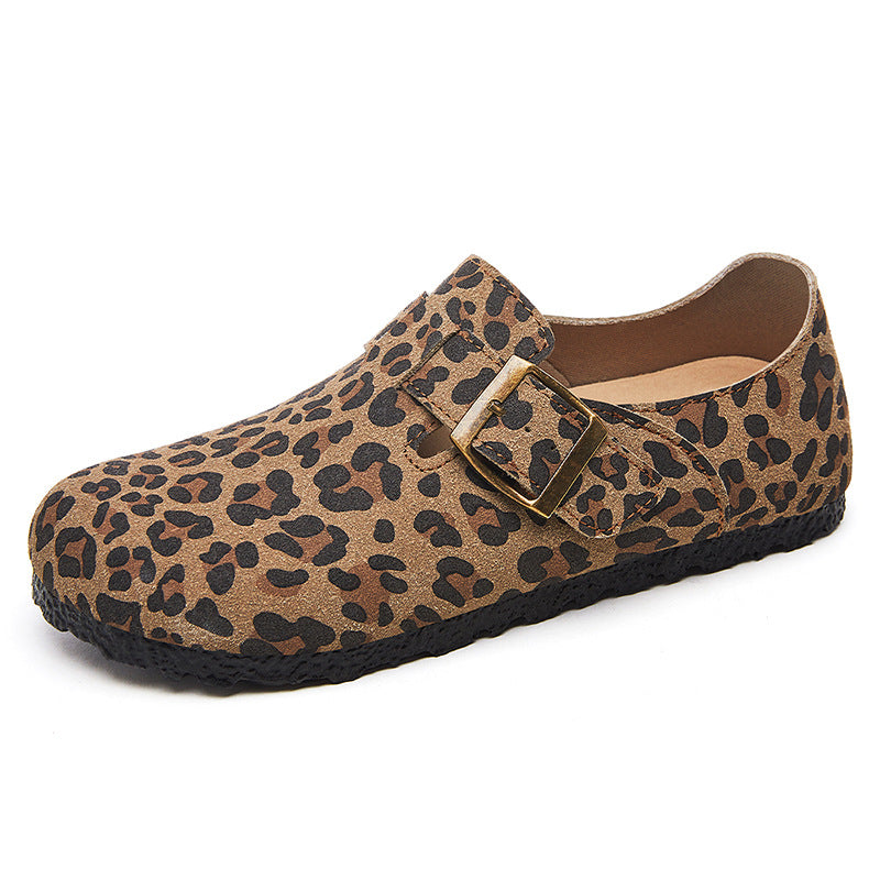 Damen Bequeme Mokassins mit originellem Leopardenmuster EB