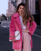 Damen Flauschteppich Mantel EB
