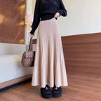 Damen eleganter Faltenrock mit hohem Bund EB