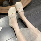 Damen elegante Ballerinas mit Perlenschmuck EB