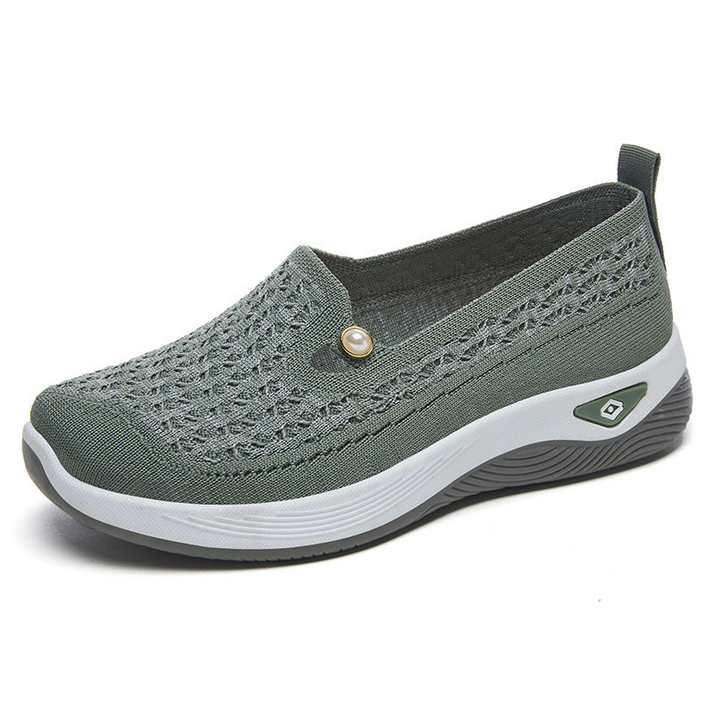 Damen Bequeme Slip-On Schuhe mit luftdurchlässigem Obermaterial und flexiblem Sohlendesign EB