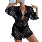 Damen Transparente Strandoveralls EB