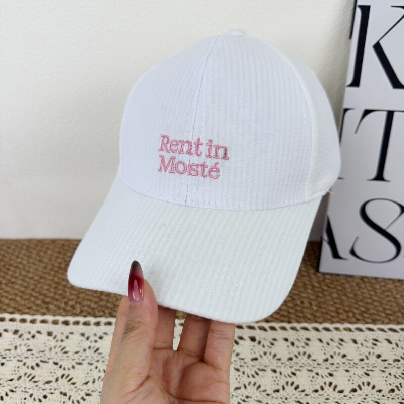 Gestreifte bestickte Damen-Baseballcap