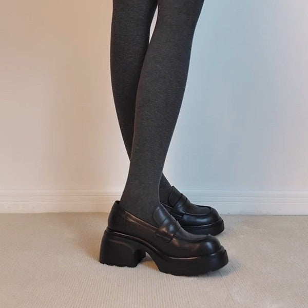 Damen Loafers mit robustem Blockabsatz und eleganter Riemchenverzierung EB