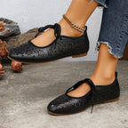 Damen Ballerinas mit perforiertem Blumenmuster und komfortablem Fußbett EB