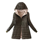 Damen gesteppter Wintermantel mit Kapuze und weichem Innenfutter EB