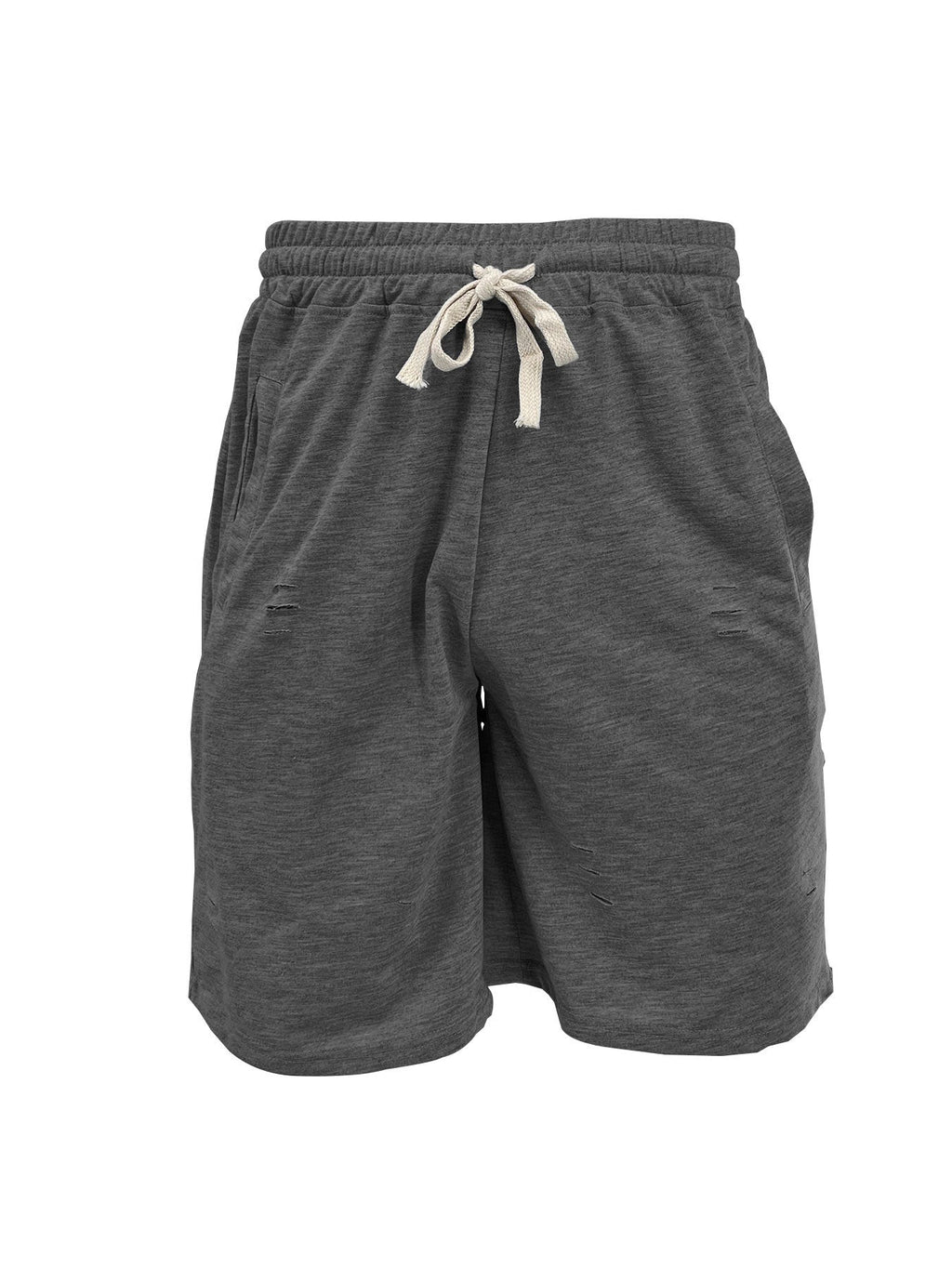 Lässige Herren-Sweatshorts mit elastischem Kordelzug, Seitentaschen und Used-Look