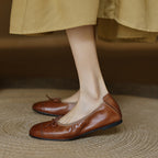 Damen Ballerinas mit verstellbarem Riemen und hochwertiger Lederoberfläche EB