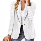 Damen Eleganter Strickblazer mit strukturierter Oberfläche und lässigem Schnitt EB