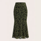 Damen Maxirock mit floralem Design und eleganter Silhouette EB