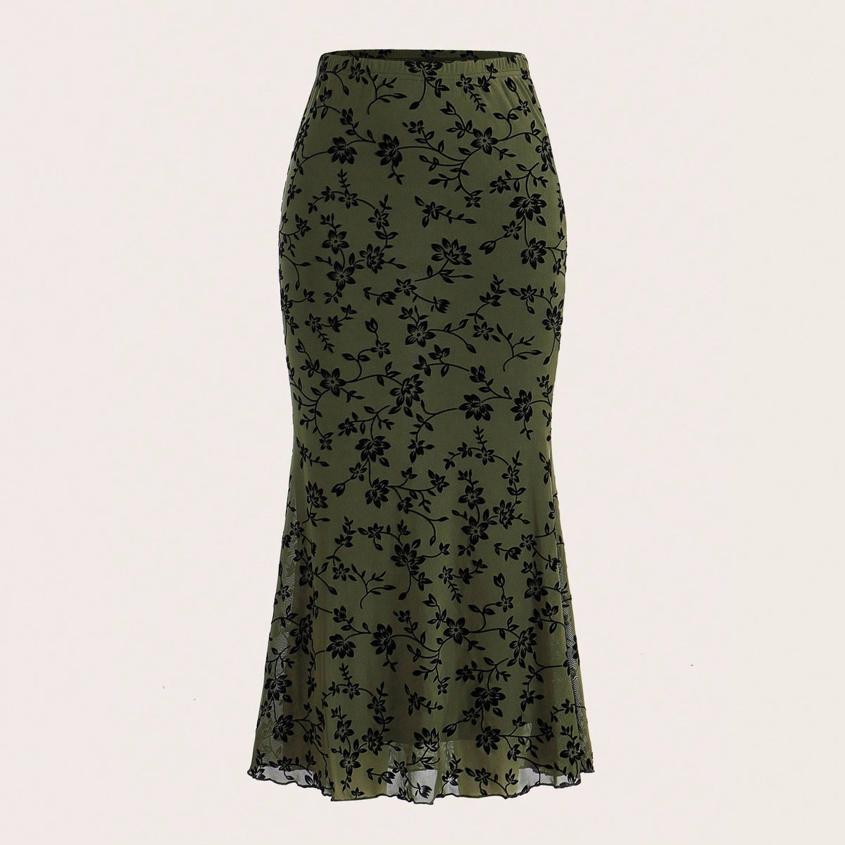Damen Maxirock mit floralem Design und eleganter Silhouette EB