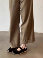 Damen Bequeme Mokassins mit verstellbarem Riemen und rutschfester Sohle EB