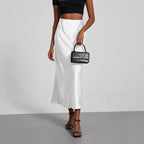 Damen Elegante und fließende Satin Maxiröcke EB