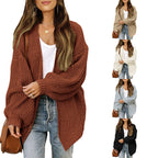 Damen Grob gestrickter Cardigan mit überschnittenen Schultern EB