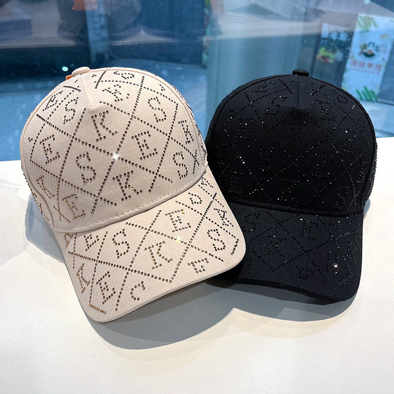Verstellbare Damen-Baseballcap mit Strasssteinen