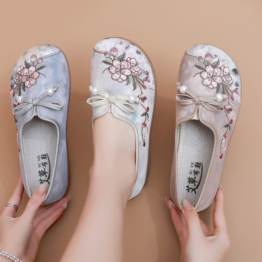 Damen Blumenausgestattete Ballerinas EB
