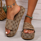 Damen bequeme Haus-Sandalen mit modischem Plateau EB