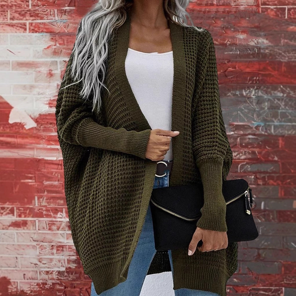 Damen Grobstrick Cardigan im lässigen Design mit weitem Schnitt und feiner Struktur EB