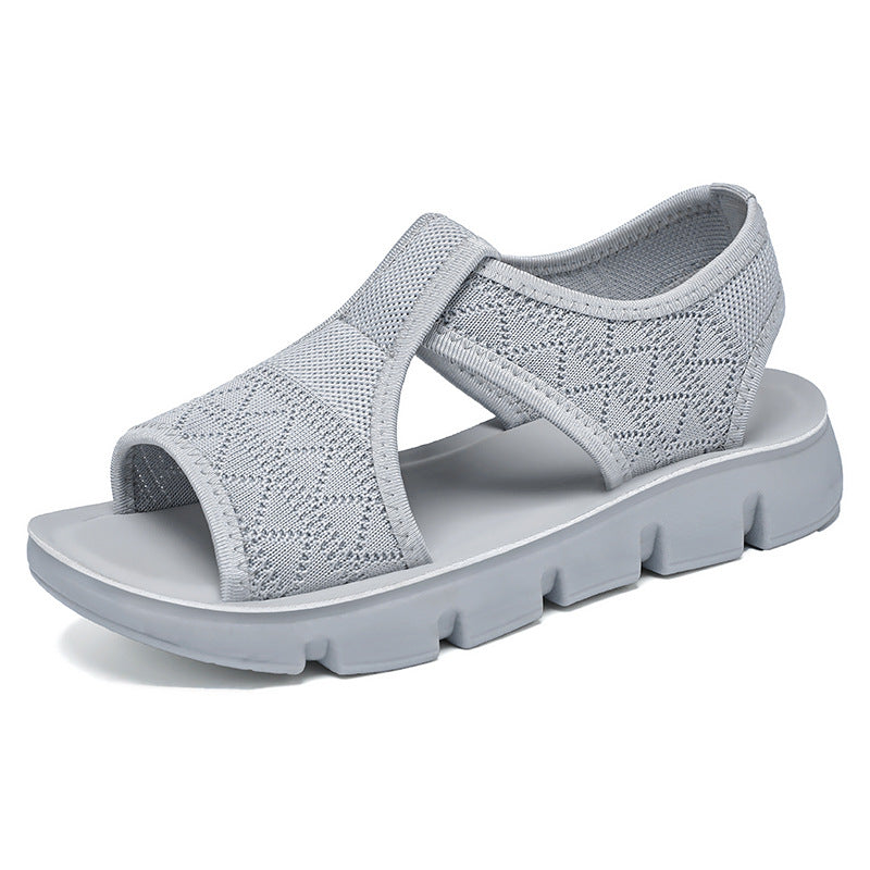 Damen Bequeme Sandalen mit elastischen Riemen und rutschfester Sohle EB