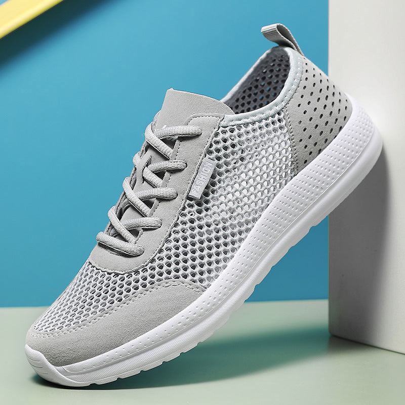 Unisex nan leichter Komfort-Walking-Schuh mit luftigem Wabenmesh, ergonomischer Dämpfungssohle und Zuglasche EB