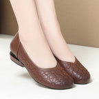 Damen Ballerinas mit floralem Design und elegantem Blockabsatz EB