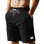 Knielange Lounge-Shorts für Herren in Rippenstruktur mit Kordelzug