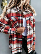 Damen Karierte Overshirt-Jacke aus weichem Flanell EB