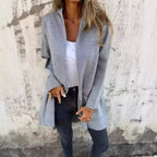 Damen lässiger Mantel mit Kapuze und asymmetrischem Schnitt EB